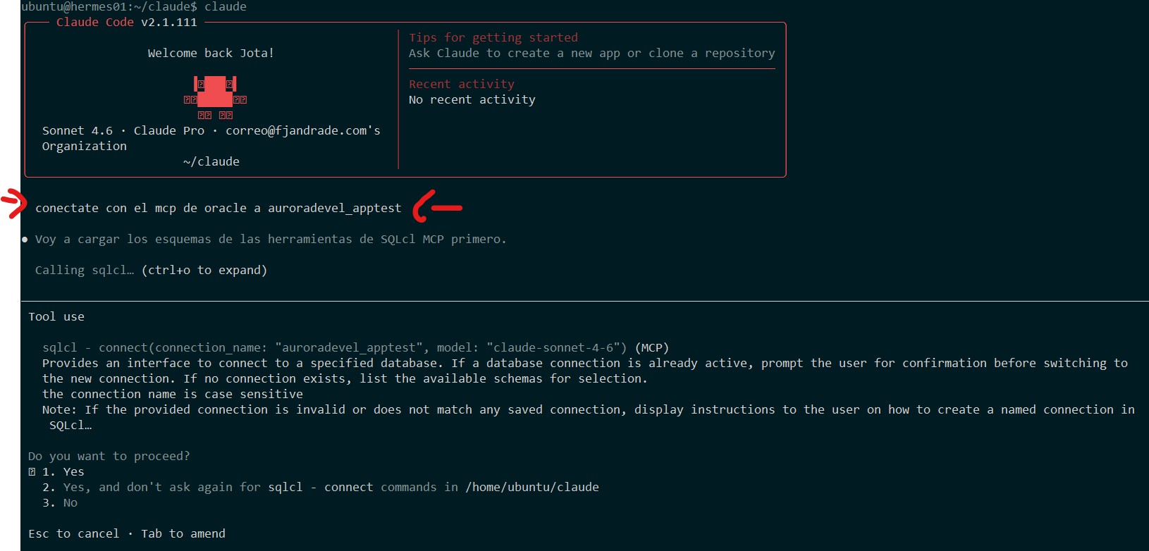 captura conexion a claude code MCP